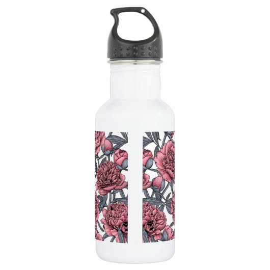 Roze pony-tuin waterfles  (Achterkant)