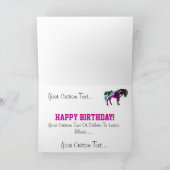 Roze Pony Verjaardag Kaart - 7 jaar (Binnen)