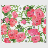 Roze pony-verpakkingspapier cadeaupapier (Vlak)