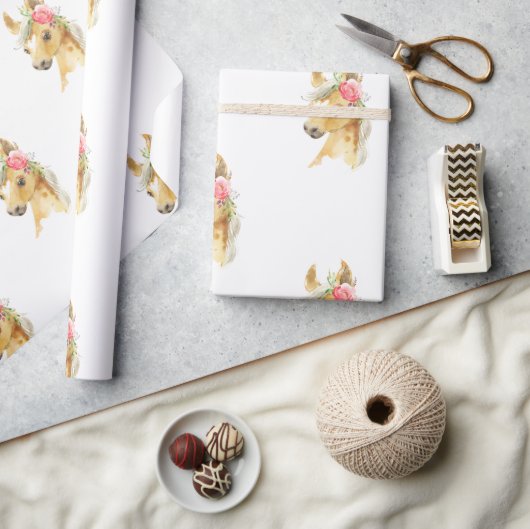 Roze Pony-verzamelpapier Cadeaupapier (Crafts)