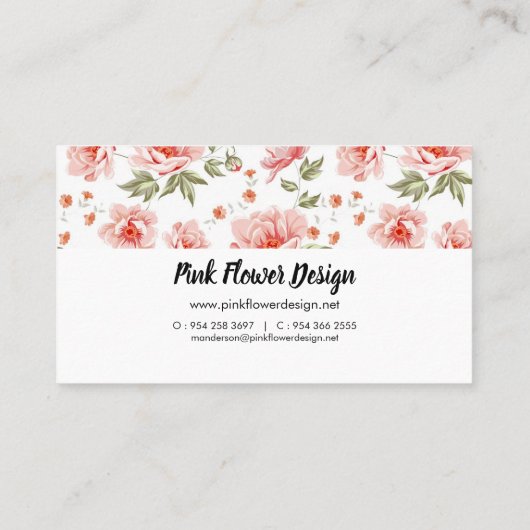  roze pony Visitekaartje (Achterkant)