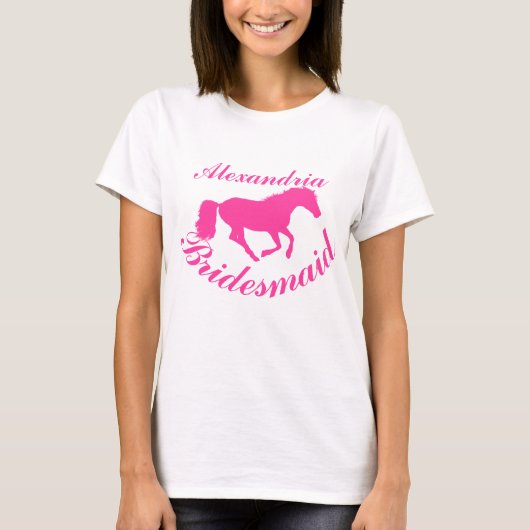 Roze pony vrijgezellenfeest t-shirt (Voorkant)