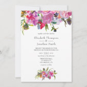 roze pony Waterverf bruiloft Kaart (Voorkant)