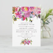  roze pony Waterverf bruiloft uitnodiging (Staand voorkant)