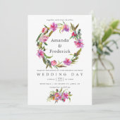  roze pony Waterverf bruiloft uitnodiging (Staand voorkant)