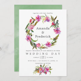 roze pony Waterverf bruiloft uitnodiging