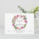  roze pony Waterverf bruiloft uitnodiging (Staand voorkant)