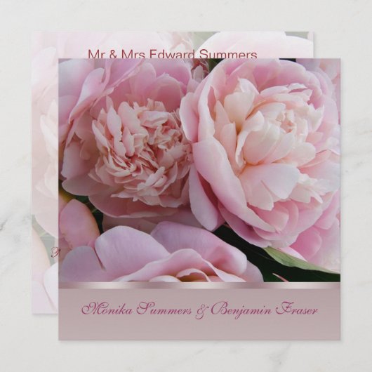 Roze pony Wedding Invitation Kaart (Voorkant / Achterkant)