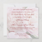 Roze pony Wedding Invitation Kaart (Achterkant)