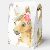 Roze Pony Wit Baby shower Bedankdoosjes (Geopend)