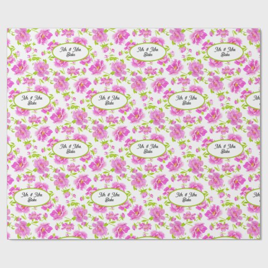  Roze pony's - Aangepast omslagpapier Cadeaupapier (Vlak)