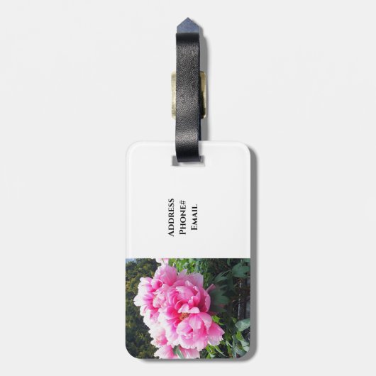 Roze pony's bagagelabel (Achterkant verticaal)