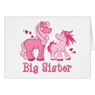 Roze Ponys Big Sister Blank Card