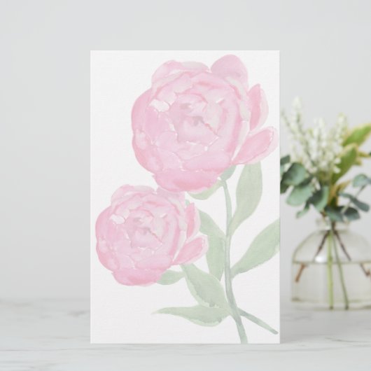 Roze pony's briefpapier (Staand voorkant)