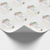 Roze pony's en Abstracte Gold Names Cadeaupapier (Hoek)