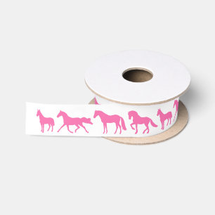 Roze Pony's en Paarden Verjaardagstaart Satijnen Lint
