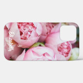 Roze pony's Flowers, gepersonaliseerd Case-Mate iPhone Case (Achterkant (horizontaal))