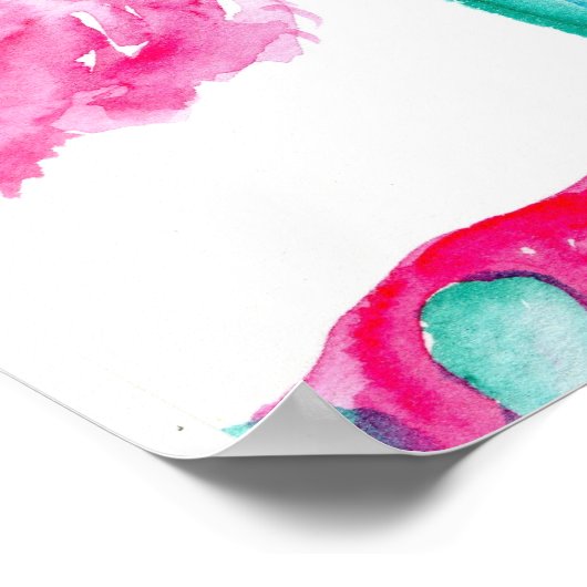 Roze pony's in Canning Jar Poster (Hoek)