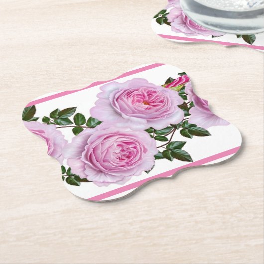  roze pony's kartonnen onderzetters (Gekanteld)