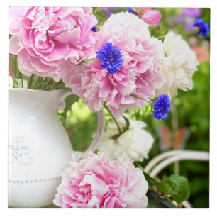 Roze pony's keramische tegel tegeltje