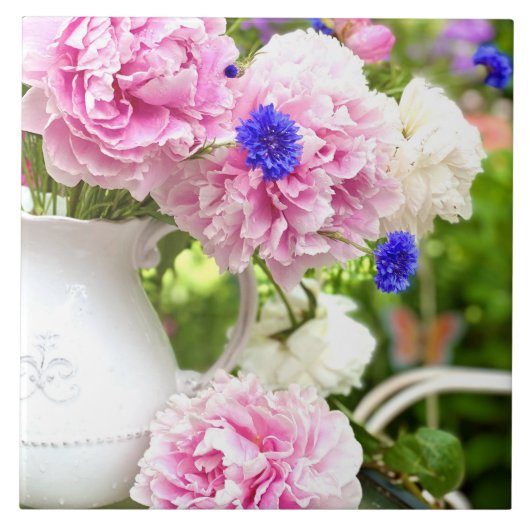 Roze pony's keramische tegel tegeltje (Voorkant)