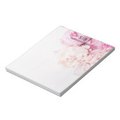 Roze pony's Monogram Feminine Moderne Sjabloon Notitieblok (Linkerzijde)