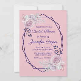 Roze pony's Paars Geometrisch Lijst Vrijgezellenfe Kaart