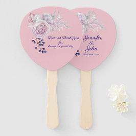 Roze pony's Paarse Geometrische Lijst bruiloft Handwaaier