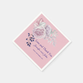 Roze pony's Paarse Geometrische Lijst bruiloft Servet