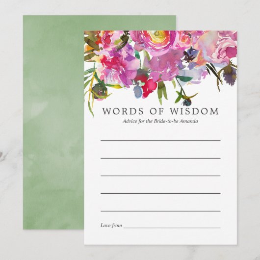  roze pony's Vrijgezellenfeest - advies Kaart (Voorkant / Achterkant)