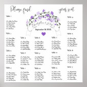 Roze pony's Wedding Seating Chart 17 Tables Poster (Voorkant)