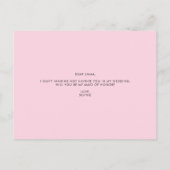 Roze pony's worden mijn spreekster van het eervoll uitnodiging briefkaart (Achterkant)