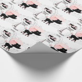 Roze Poodle Eiffeltoren Parijs Inpakpapier (Hoek)