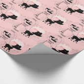 Roze Poodle Eiffeltoren Parijs Inpakpapier (Hoek)