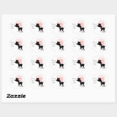Roze Poodle Feest Favoriet Label Envelope Zegel (Vel)