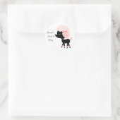 Roze Poodle Feest Favoriet Label Envelope Zegel (Tas)