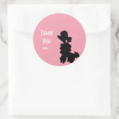 Roze Poodle Hond 50's Feest Favor Sticker (Tas)
