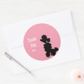 Roze Poodle Hond 50's Feest Favor Sticker (Envelop)