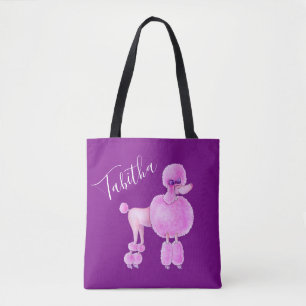 Roze poodle hond gepersonaliseerde tas