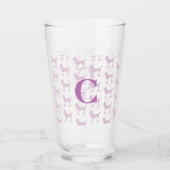 Roze poodle Lace Retro  Girly Name Glas (Achterkant)