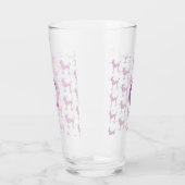 Roze poodle Lace Retro  Girly Name Glas (Links)