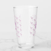 Roze poodle Lace Retro  Girly Name Glas (Rechts)