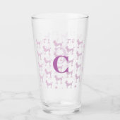 Roze poodle Lace Retro  Girly Name Glas (Voorkant)