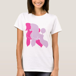 Roze Poodle minimale silhouet T-shirt