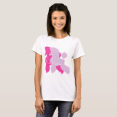 Roze Poodle minimale silhouet T-shirt (Voorkant volledig)