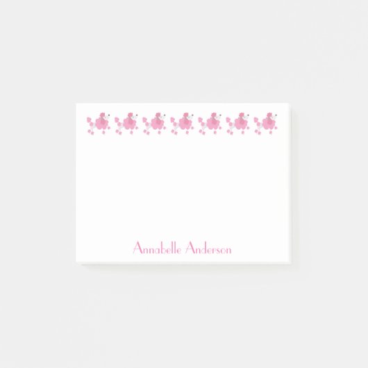 Roze poodle Parade Post-it® Notes (Voorkant)
