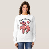 Roze Poodle Power Schattige T-shirts sweatshirt (Voorkant volledig)