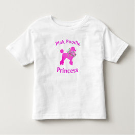 Roze Poodle Prinses Verjaardagsmeisje T-shirt