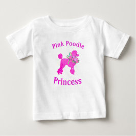 Roze Poodle Prinses Verjaardagsmeisje T-shirt