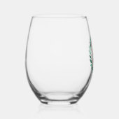 Roze Poodle Silhouet Kerst Wijn Glas (Rechts)